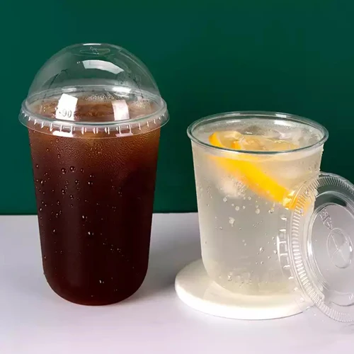 20oz 600ml Wholesale PET/PLA 90mm disposable Plastic Customization logo U shape cup for ice cream Cups 20oz