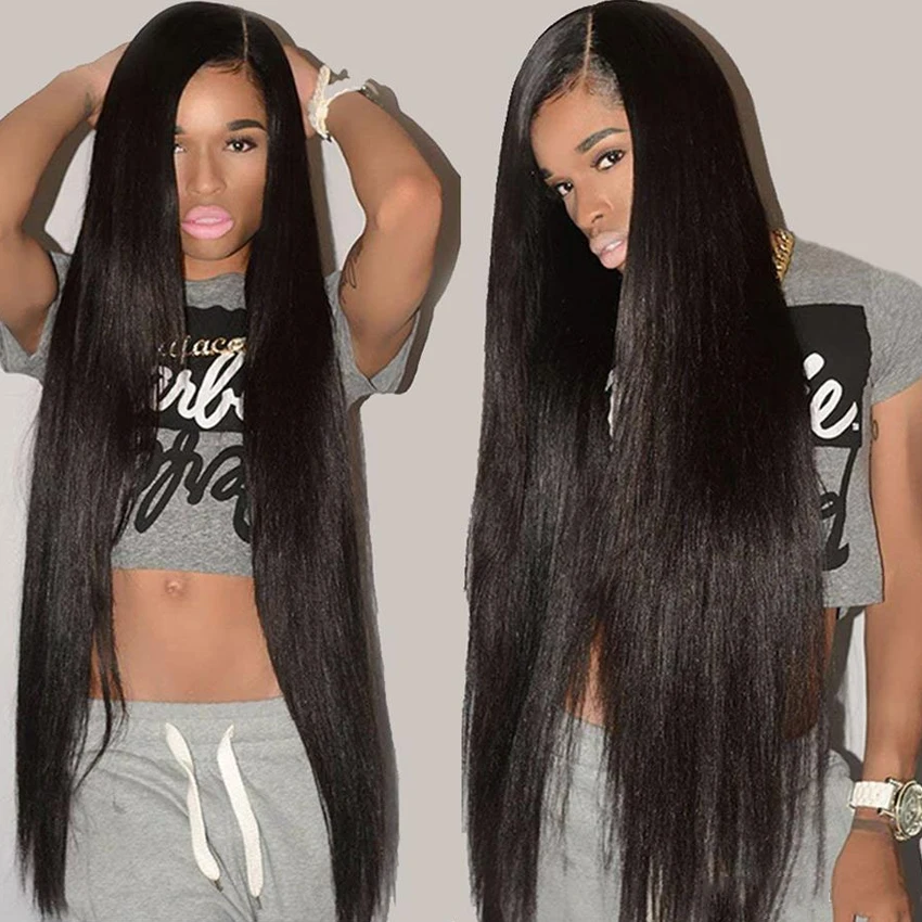 Factory Price Unprocessed Human Hair Bundles Extensions Natural Black 10-30Inch Brazilian Straight Hair Bundles For Black Woman