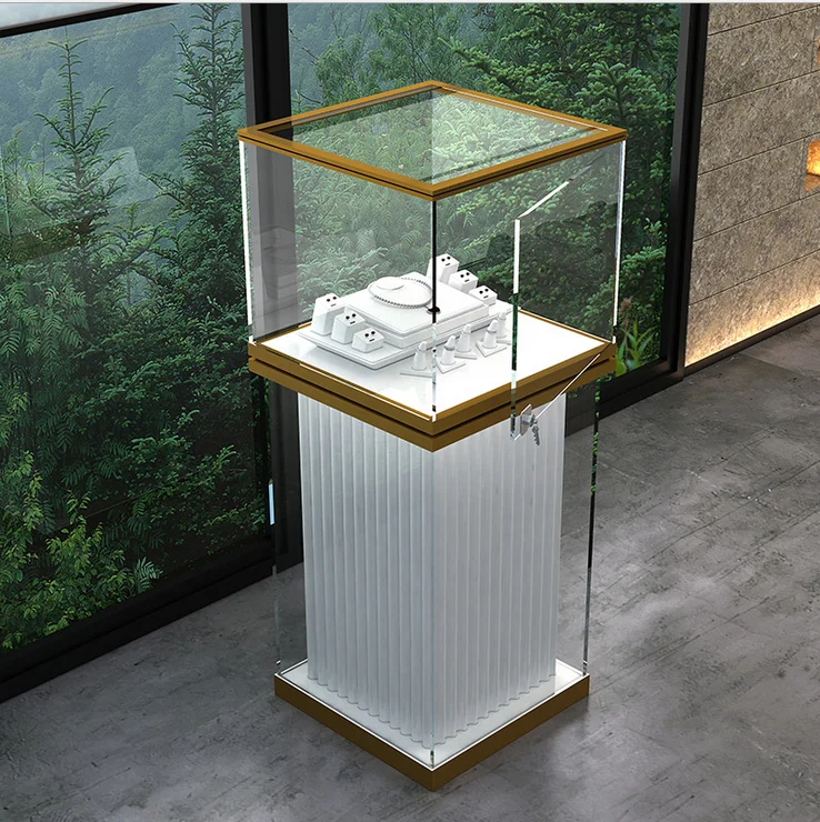 Hot Selling Window Front Counter Design Round Glass Jewelry Display Cabinet Showcase for Jewelry Store