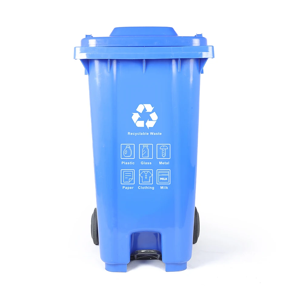 240 Liter Outdoor Trash Bin Wheelie Pedal Trash Can Industrial Garbage Bin
