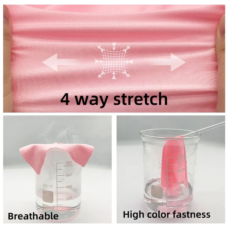 High quality solid color 4 way stretch jersey shiny polyamide spandex fabric for beachwear lingerie swimwear fabric