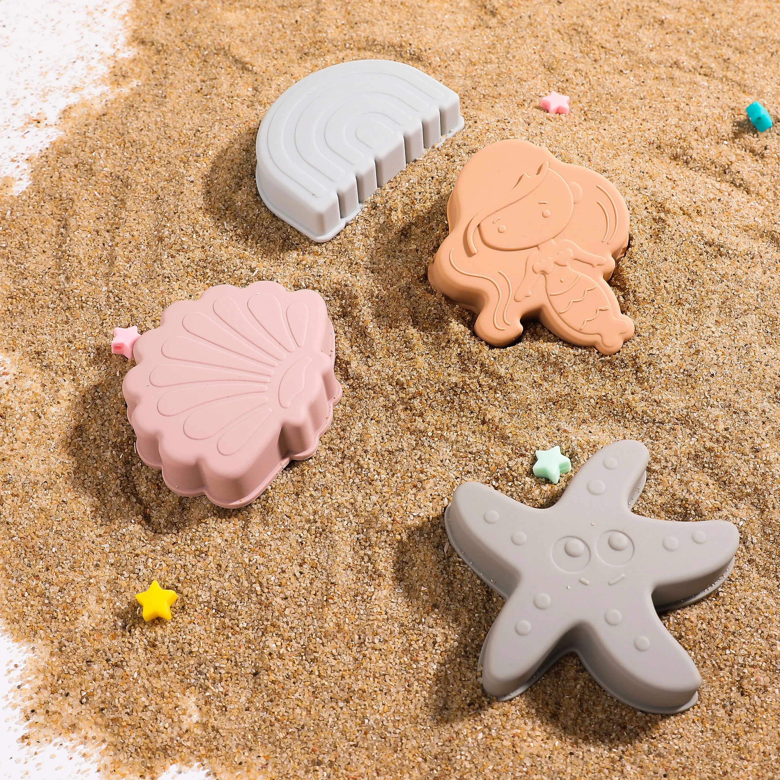 New Style Silicone Marine Four-piece Set Children Toys Silicone Toys For Kids Funny Sand Game