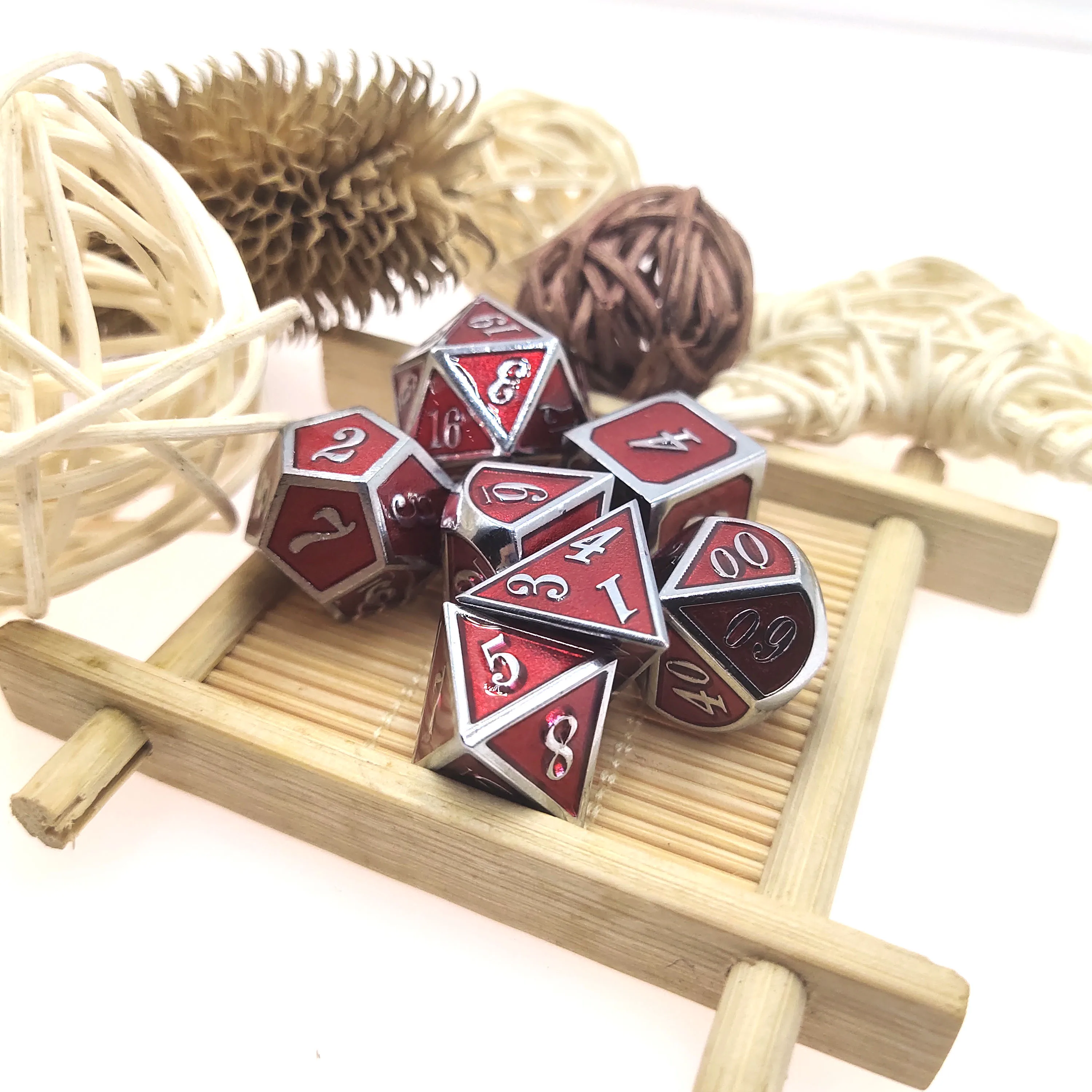 7PCS Colorful Metal Dice D20 Ancient Dice Best Selling Dice Set
