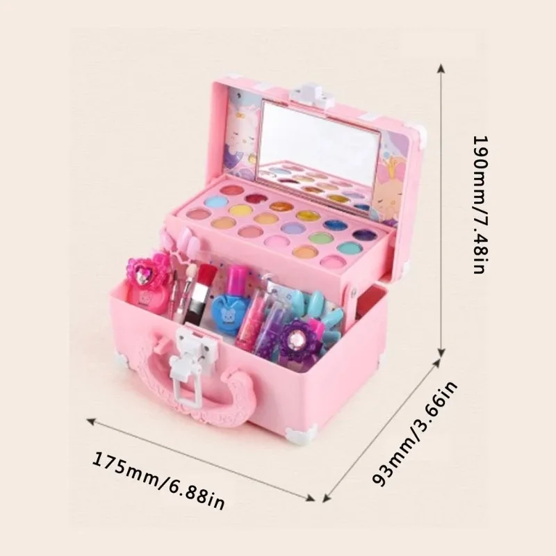 Children Suitcase Beauty Washable Real Cosmetic Nail Art Lipstick Suitcase Pretend Play Toy Makeup Girls Sets For Kids