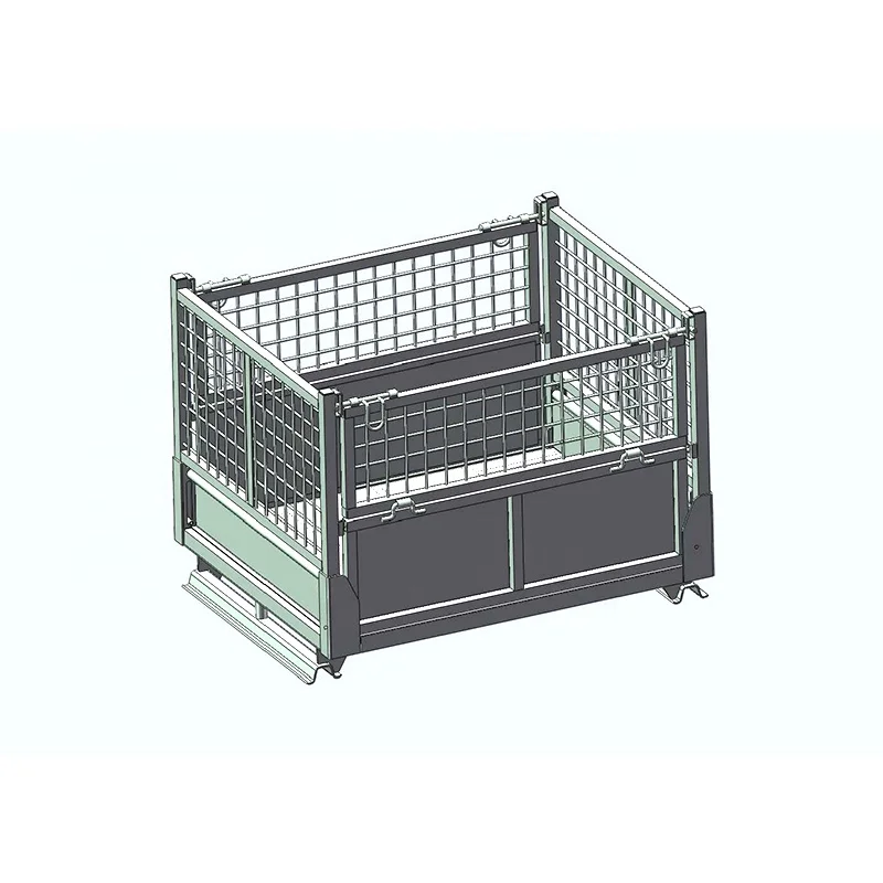 
heavy duty stackable and foldable galvanized steel pallet box cage 