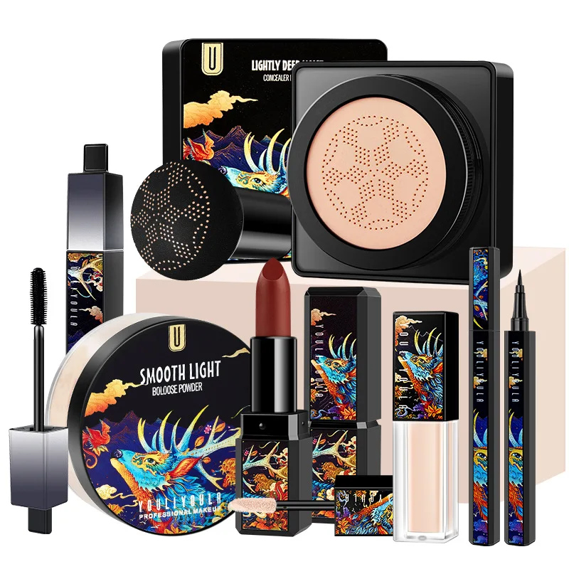 
Makeup Cosmetic Sets Mushroom Head Air Cushion Finishing Powder face make up set Eye Shadow Lipstick makeup kit 