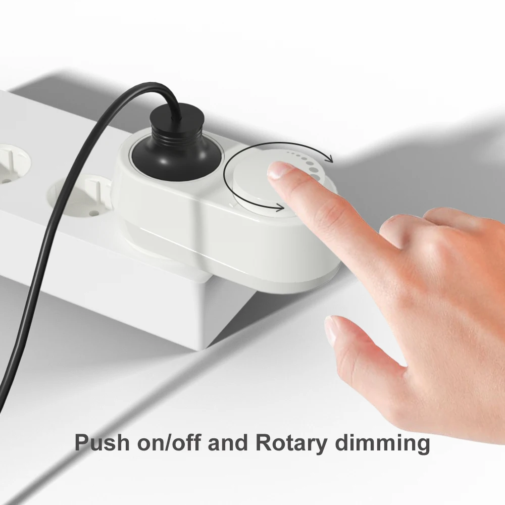 220V 100W AC задней кромкой поворотный Push-уведомление/выкл светодиодные настольные лампы штепсельную вилку в диммеры переключатель