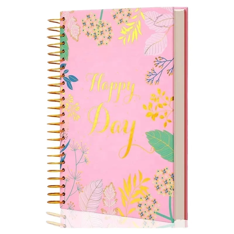 Custom 2021 Hardcover A5 Spiral Paper Note Book Diary Journal Agenda Daily Weekly Monthly Organizer Planner Notebook