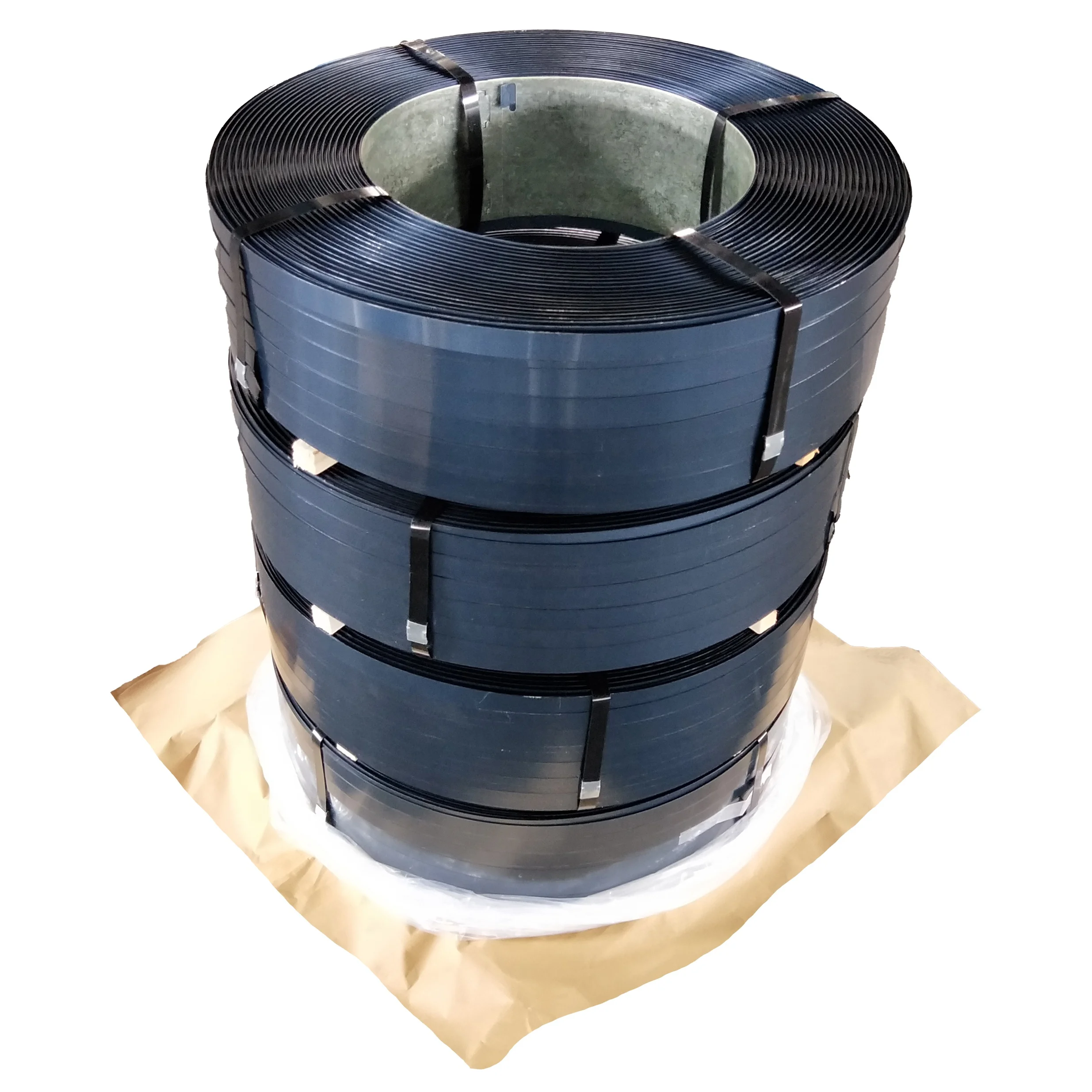 High Quality Private Label in Stock Blue and Black Painted Steel Strap blue steel strapping waxed metal strapping