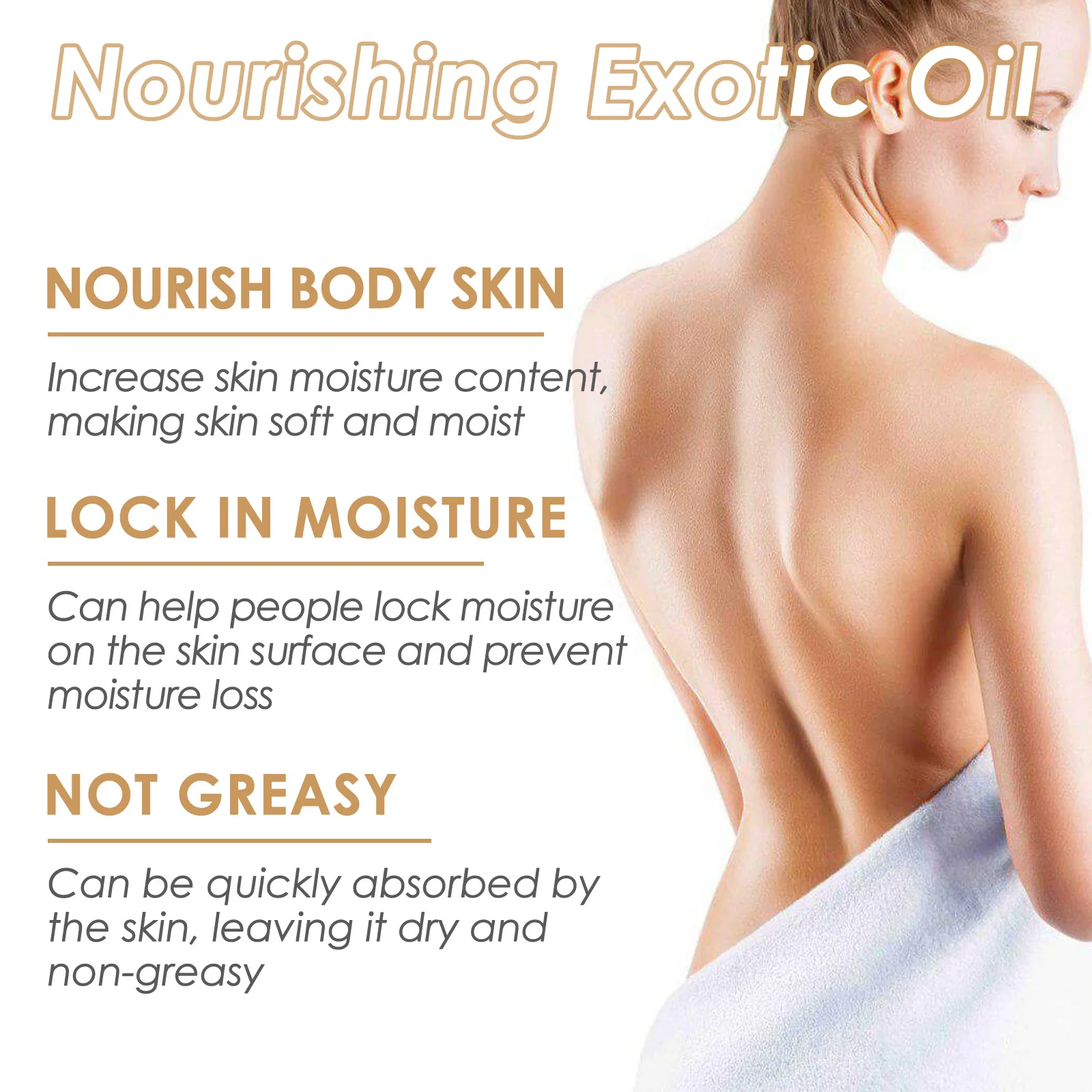 Exotic Nourishing Body Oil with Base and Fractionated Coconut Oil for Body Skincare Moisturizing Essential Oil Body Lotion