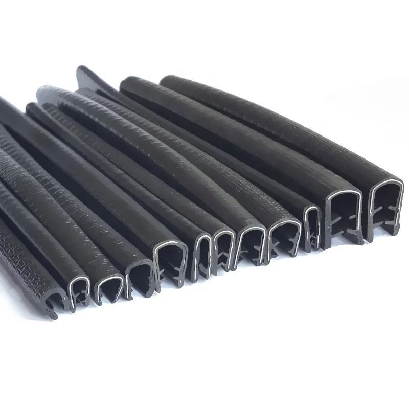 Car door U-shaped anti-collision rubber strip with iron sheet anti-scratch universal PVC material