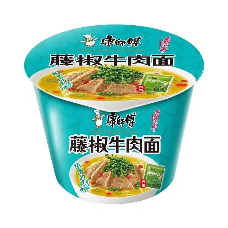 2021 Hot-selling Chinese Cupped Beef Noodles with Rattan Pepper, Master Kong Instant Noodles