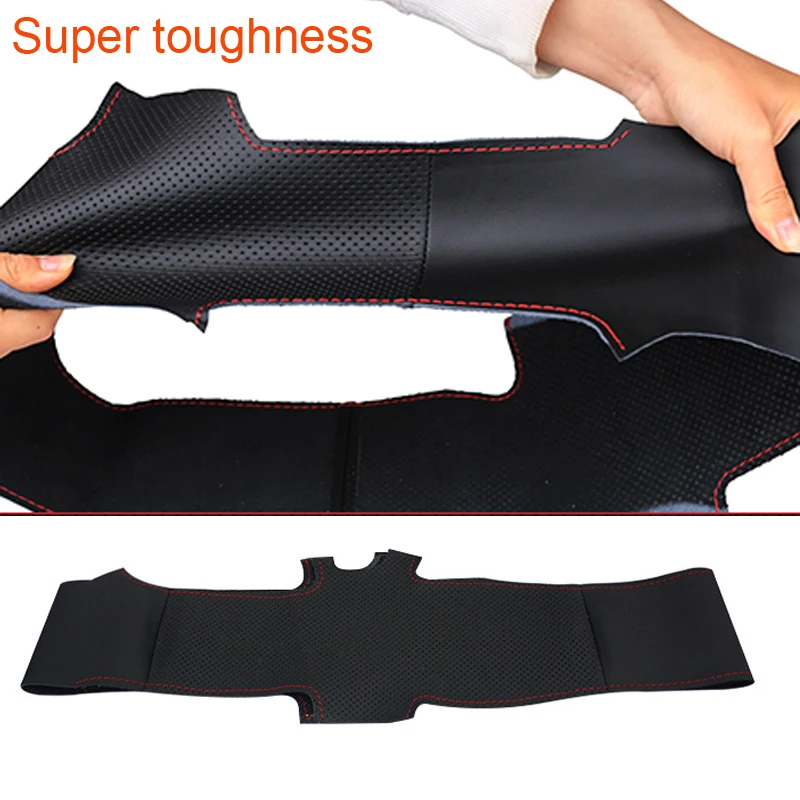 Handsewing Black PU Artificial Leather Car Steering Wheel Covers Wrap for Toyota Prius 30(XW30) 2009-2015 Prius C(US)2012-2017