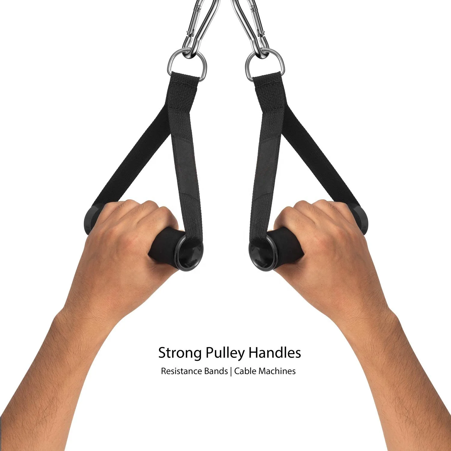 Strong Pulley Handles Compatible for Resistance Bands Cable Machine,Heavy Duty Comfortable Exercise Handle Grips Attachment