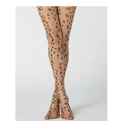 Модные кожаные японские чулки с леопардовым принтом для девушек и дам