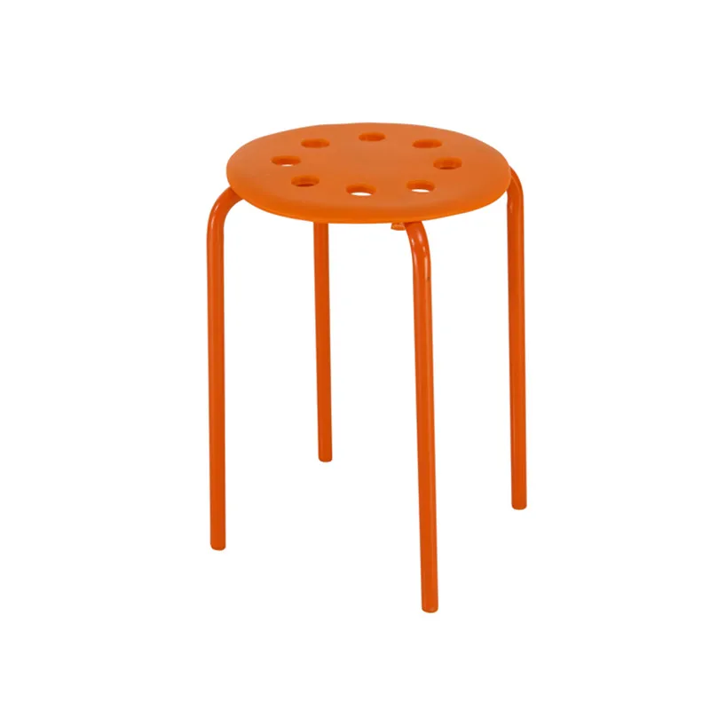 China manufacture lightweight Metal Leg PP material orange stackable plastic dining chair