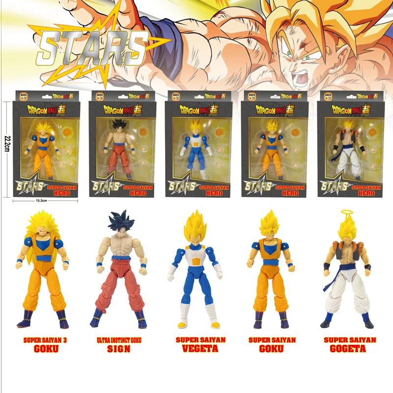 16-18cm DBZ  Shf Goku Vegeta Super Saiyan Gogeta Action Figure PVC Collection Model Toys