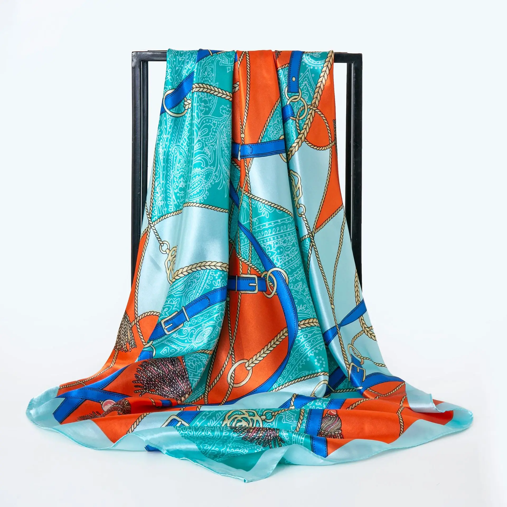 Dubai Latest Muslim Vintage Scarfs 90cm*90CM Square Silk Scarf