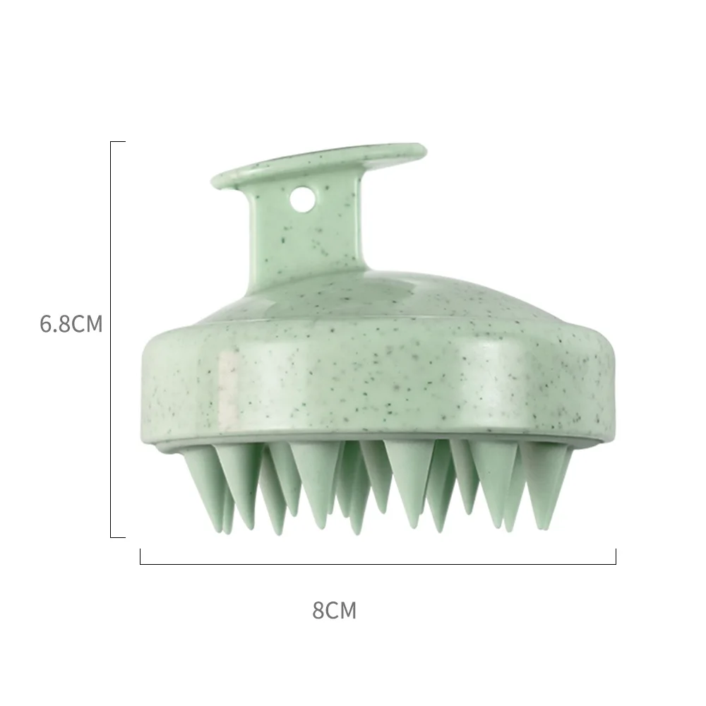 Eco Friendly Organic Wheat Straw Silicone Head Wash Clean Care Hair Root Itching Scalp Massage Comb Shower Brush