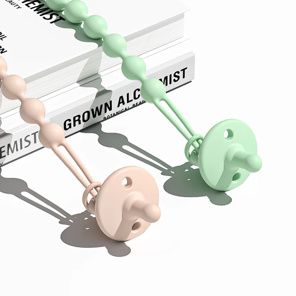 Pacifier clip holder silicone anti-drop chain baby teething toys easy  clean chewable silicone baby pacifier clip