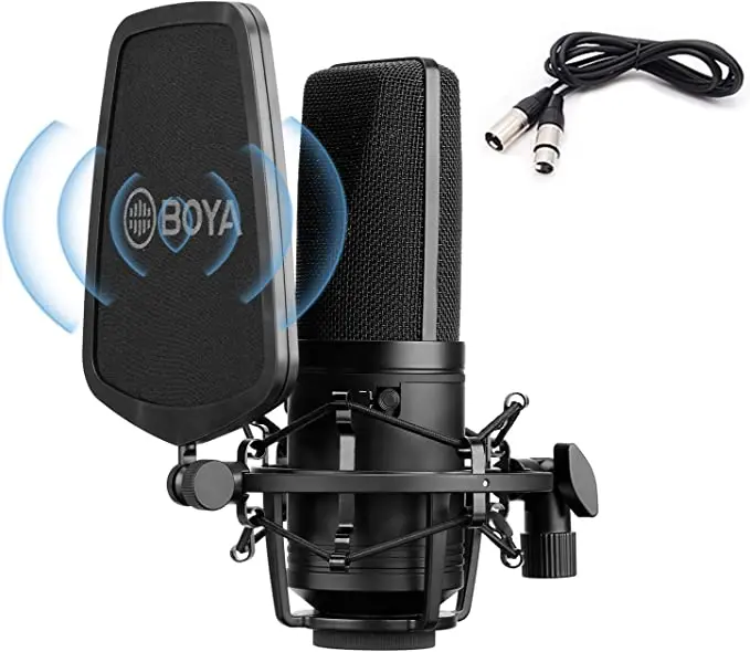 BOYA BY-M1000 Professional Studio Large Diaphragm wired dynamic audio vocal Microfone for Recording songs Broadcast Live Vlog