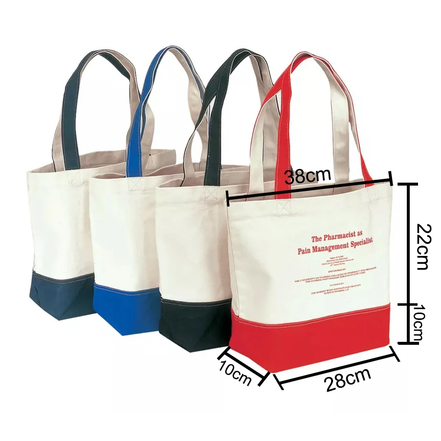 boat tote shape moq 100 pcs for shopping with handle custom canvas tote bag with inside zipper pocket