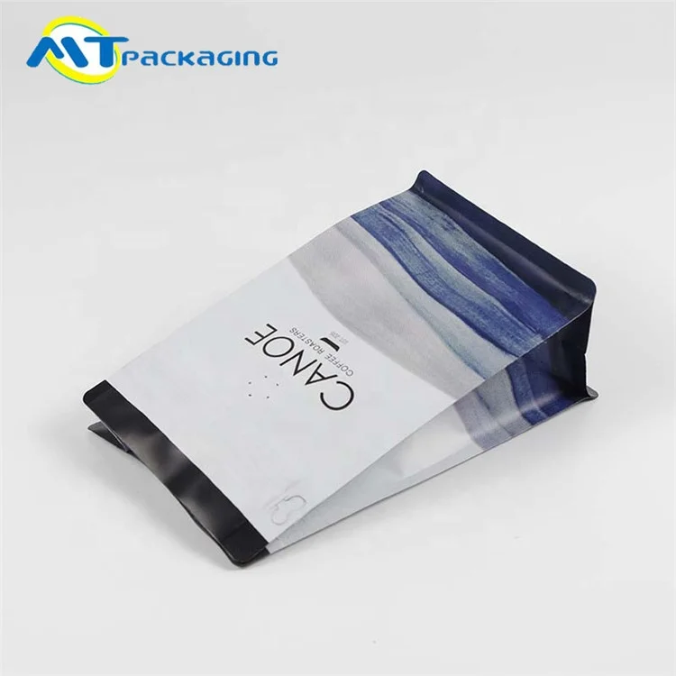 Flat Bottom Bag  For Coffee Packaging custom Printing Coffee Bag With Valve