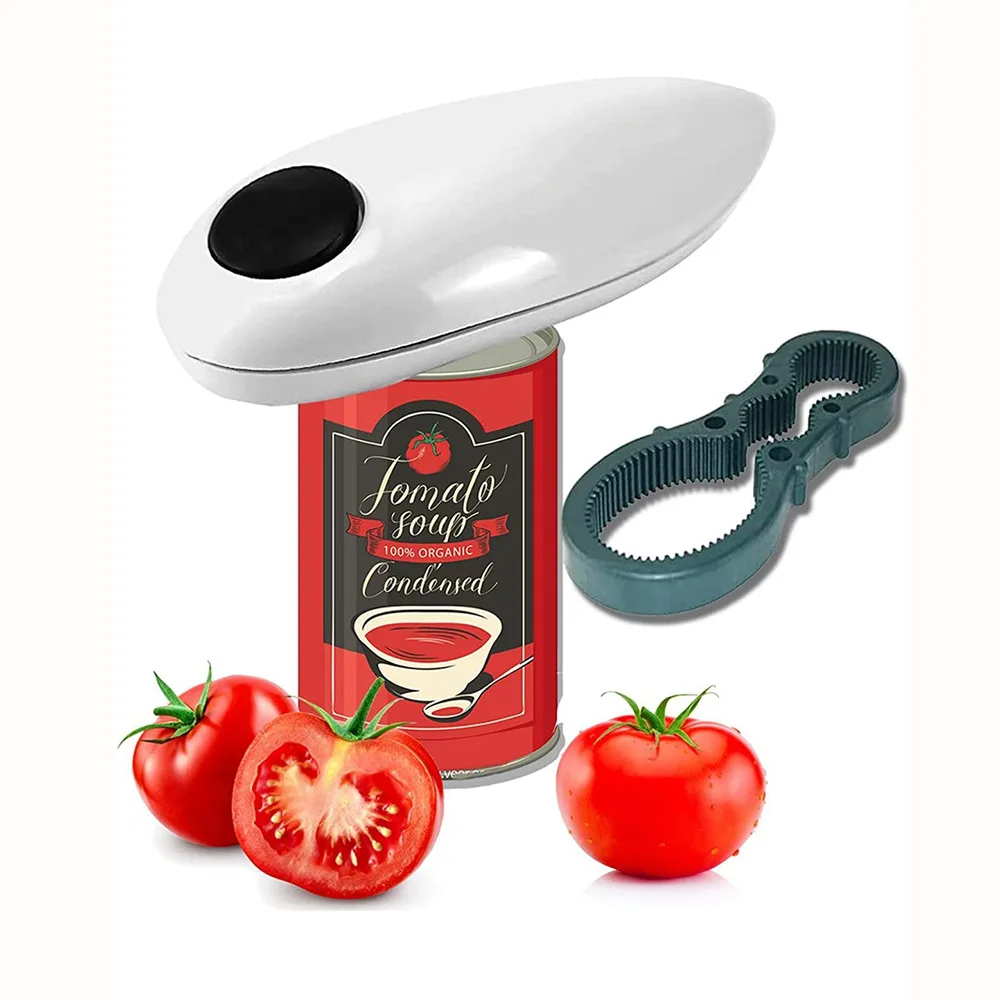 Kitchen Gadget One-Touch Portable Custom Bottle Openers Smooth Edge Mini Handheld Automatic Jar Opener Auto Electric Can Opener