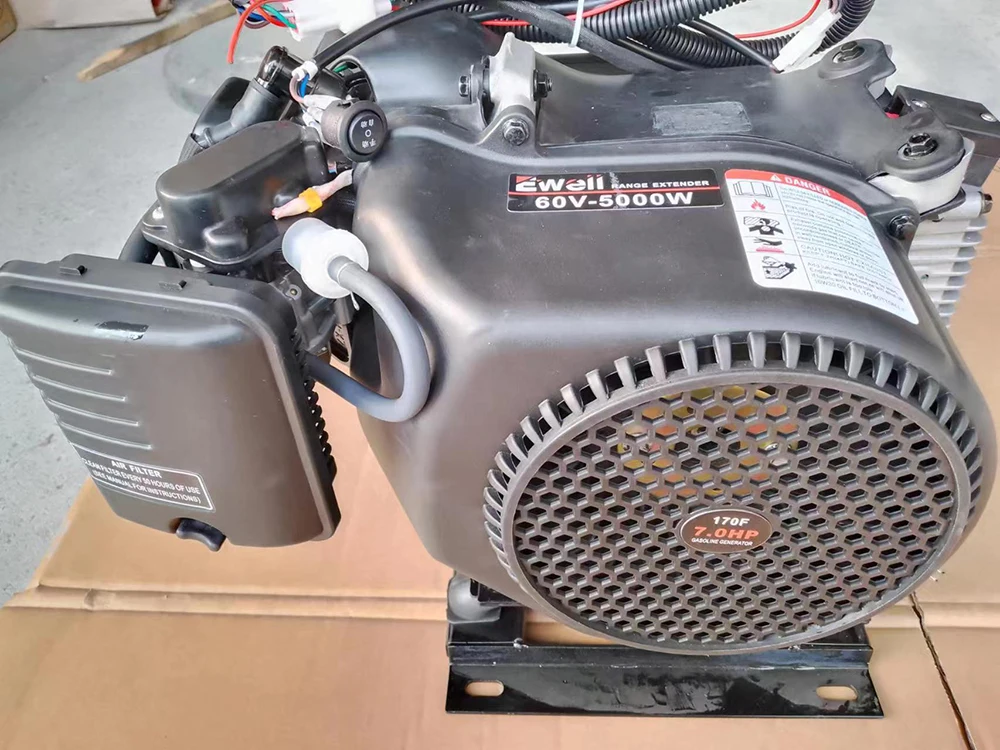 chongqing ewell 170F engine 7hp 5000w 60v range extender DC generator for electric car