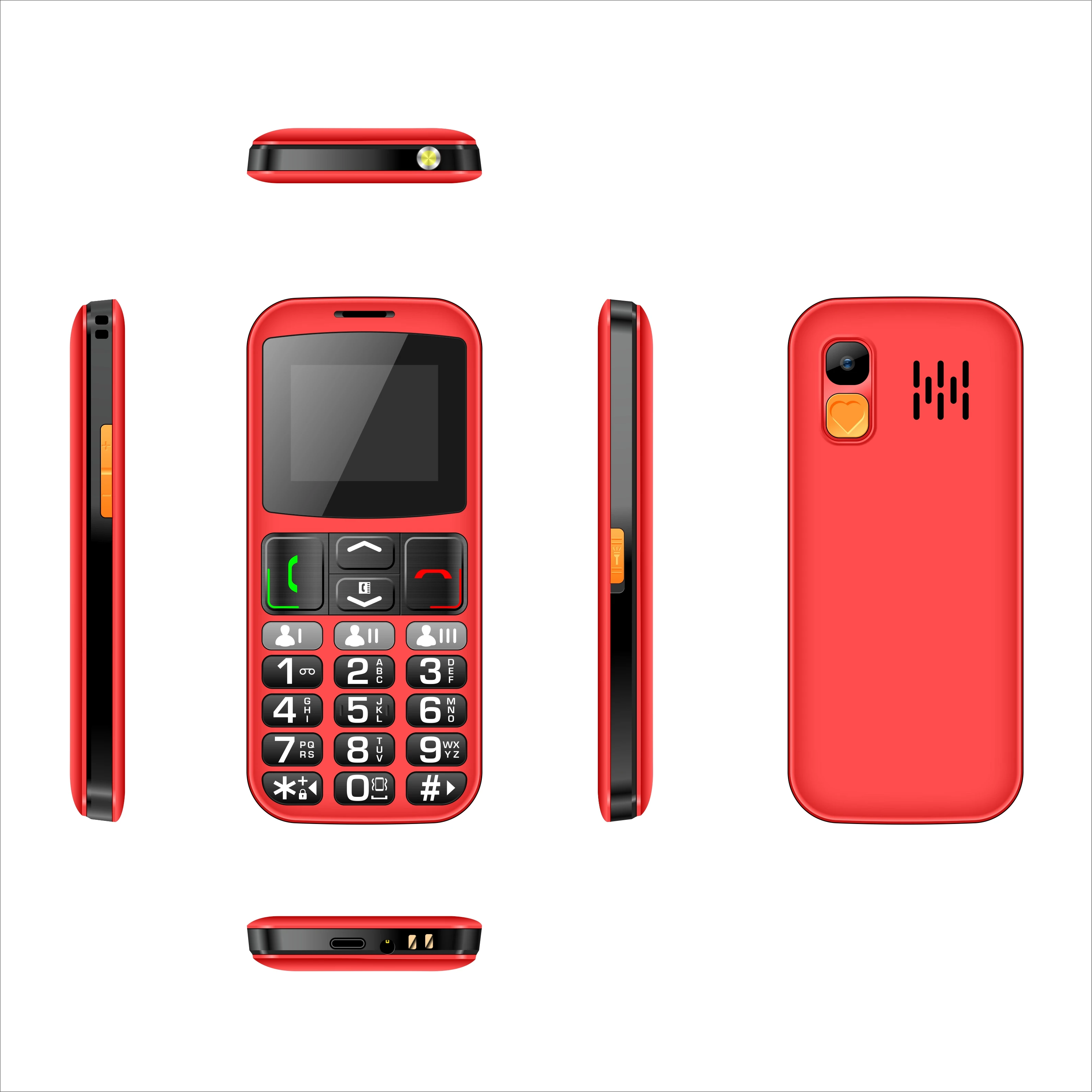 Basic feature SOS 4G senior phone 2SIM Cellular 1.77inch screen big keypad Mobile Phone For Tecno for itel for samsung cellphone