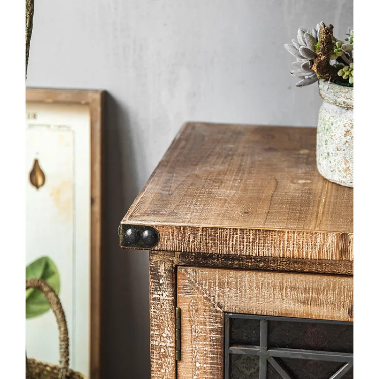 DSG-23 American retro do old simple small family living room decoration solid wood TV cabinet