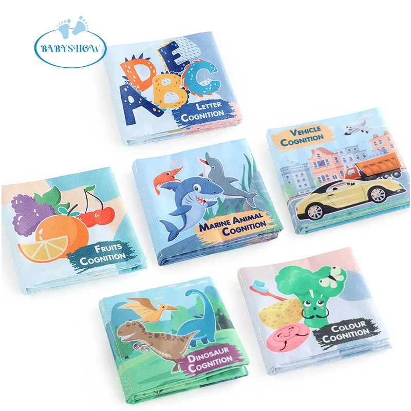 Infant Learning toy Cognition Nontoxic Fabric Soft Baby Cloth Books Early Parent-child Interactive Sensory interact Cloth Book