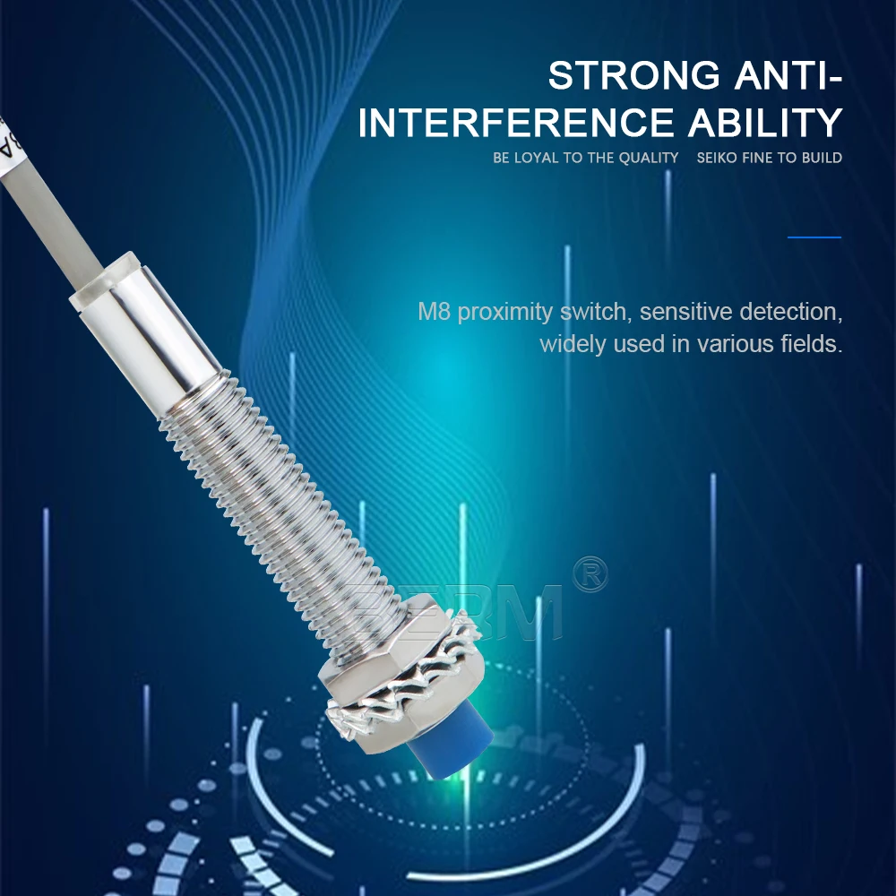 LJ8A3-2-Z/BX , NPN normally open new original proximity switch inductance sensor, detection distance 2MM metal sensor