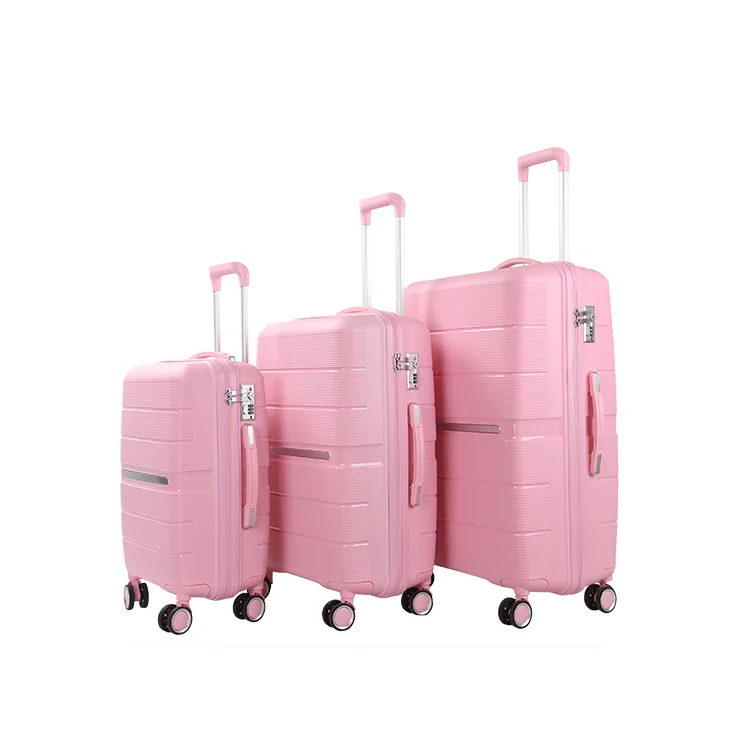 Новый тип, оптовая продажа, OEM/ODM, тележка для багажа, 3 шт., самолёт, жесткий корпус, пользовательский дорожный ПП багажный набор