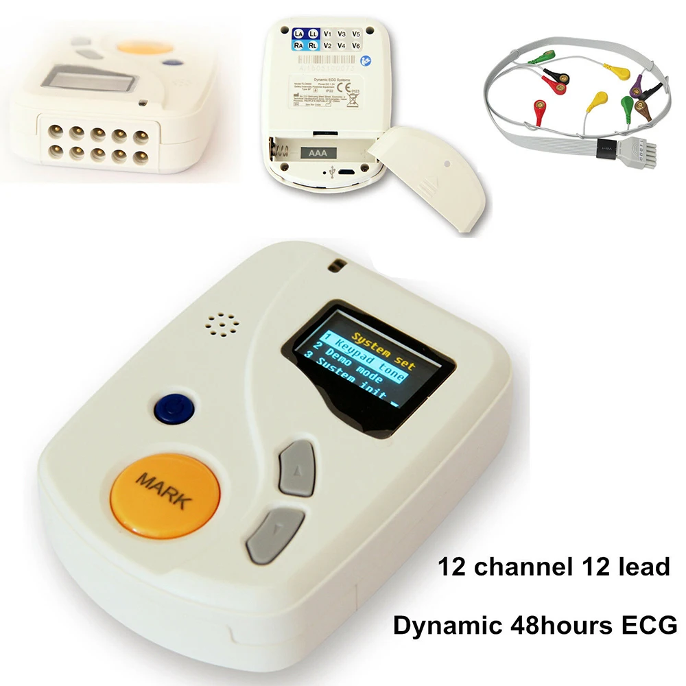 Contec TLC6000 3 канала 2 4 дюймов дисплей контроля частоты ударов сердца в Холтеру рекордер монитор ЭКГ