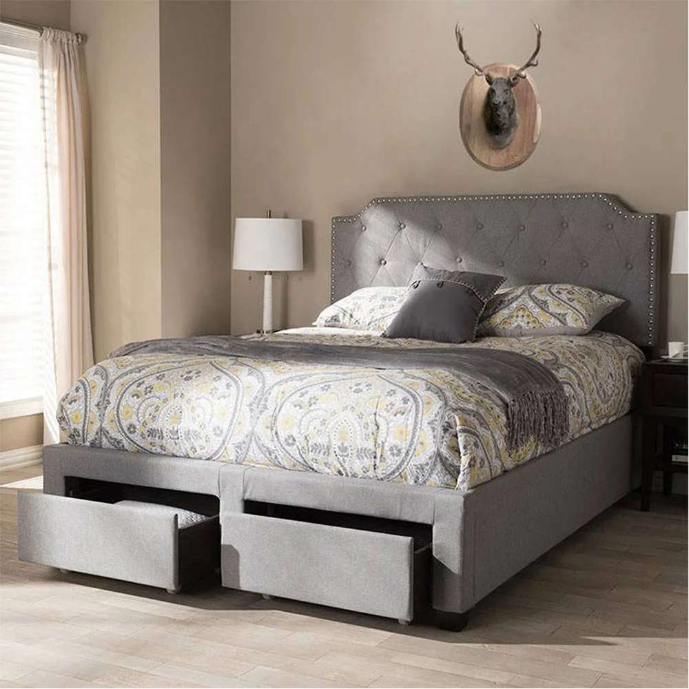 DongGuan upholstered factory custom queen size single bed frame with storage truck bed with drawers