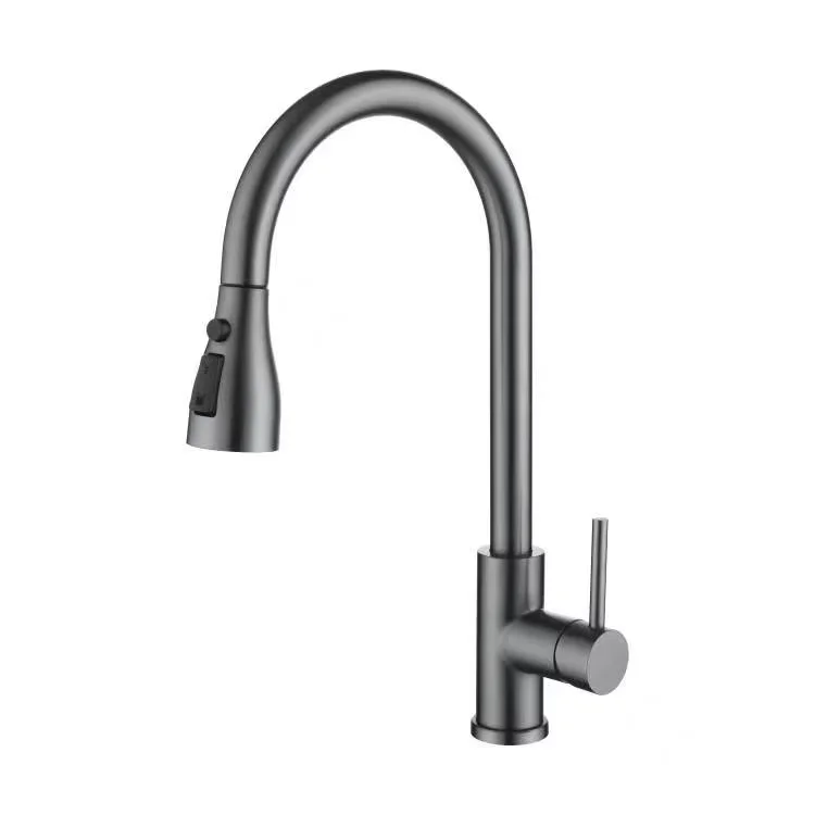 Hot selling chrome plated hot cold mixer waterfall flying waterfall pull out kitchen faucet for kitchen