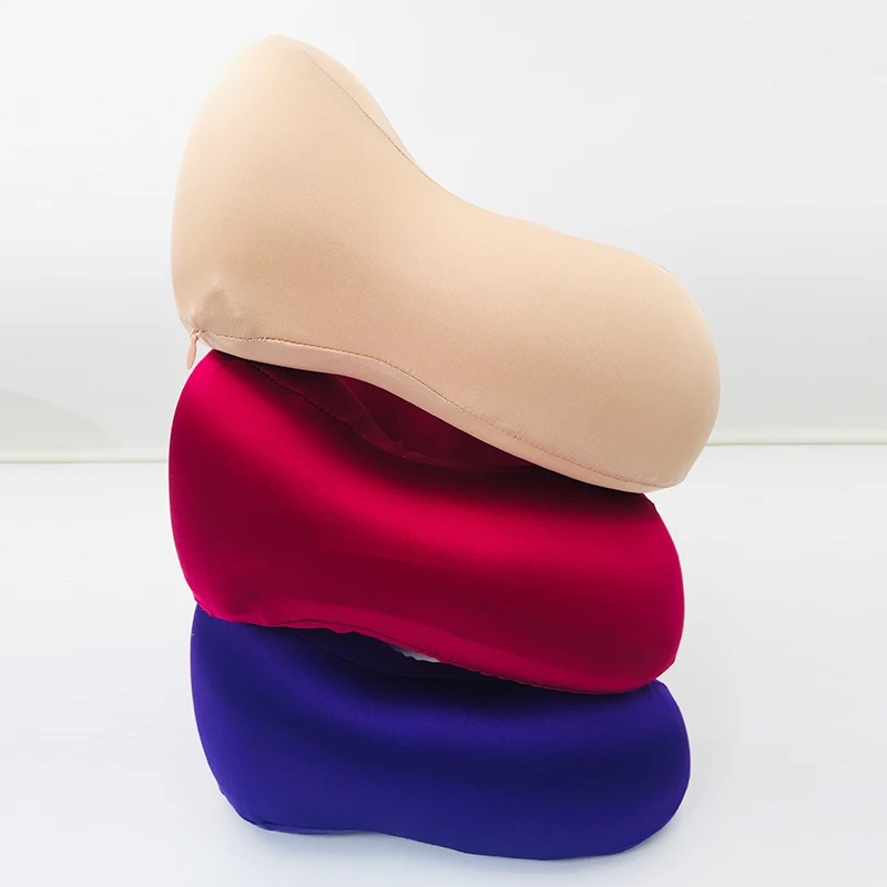High Quality 100% Mulberry Silk Travel Pillow U Shaped Memory Foam Travel Neck Pillow with Silk Case