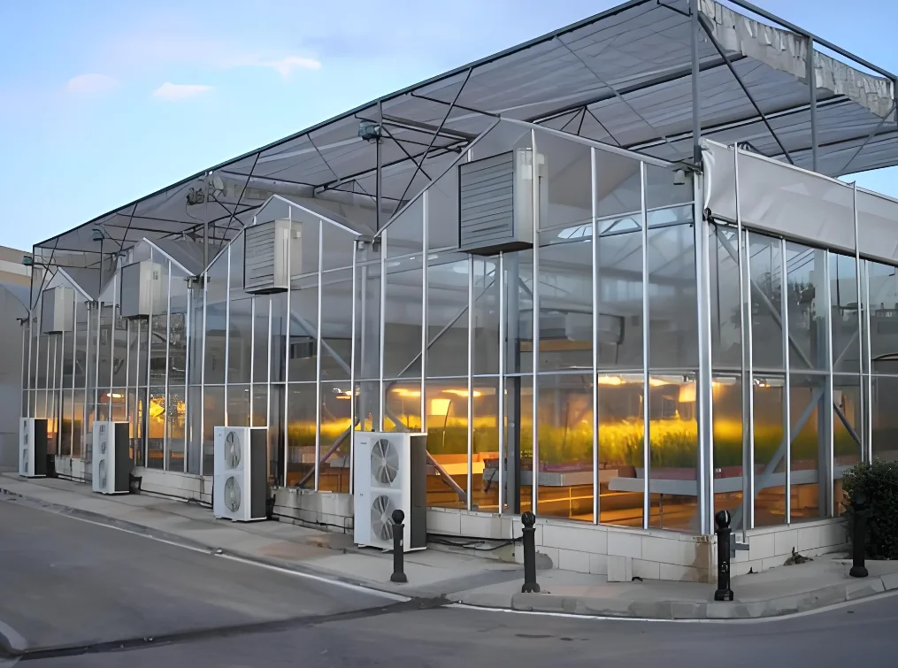 Glass multi-span greenhouse Intelligent Hydroponic Growing Systems Greenhouse from China factory