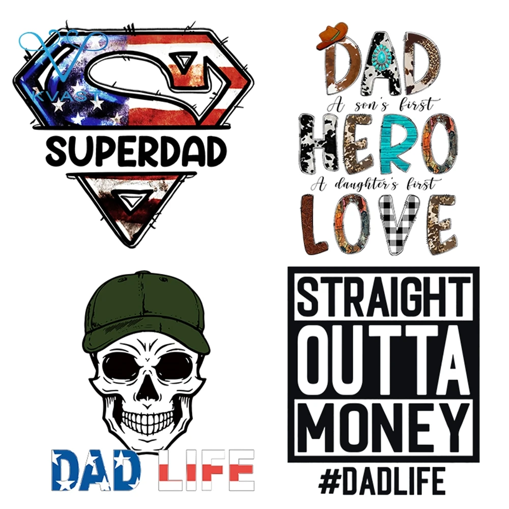 Uv Dtf Transferencia Custom Fathers Day Heat Transfer Stickers Press Designs Screenprint Transfers Printed for Garment