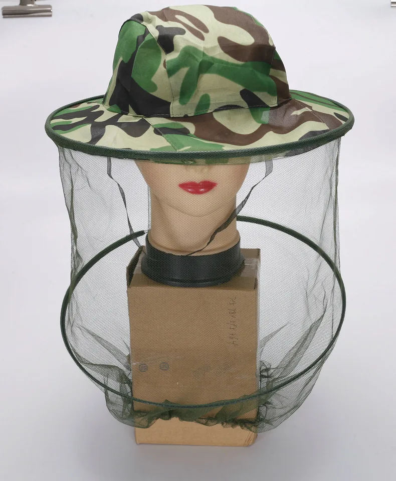 Apiculture equipment Mosquito Cap Fly Bug Insect Bee Hat With Net Mesh Neck Head Beekeeping Protect Hat Camouflage Hat
