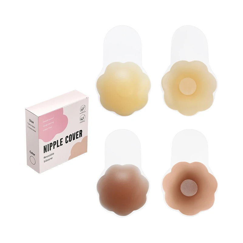INVISFEEL 6.5cm Thin  Mediacl-grade Silicone matte Nipple Covers push up adhesive silicone pasties cakes nipple cover For Women