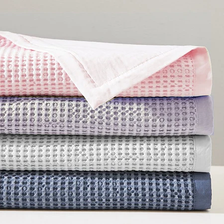 CFP G361 Baby Blanket 30*40inch Cotton satin trim Waffle Baby Blanket