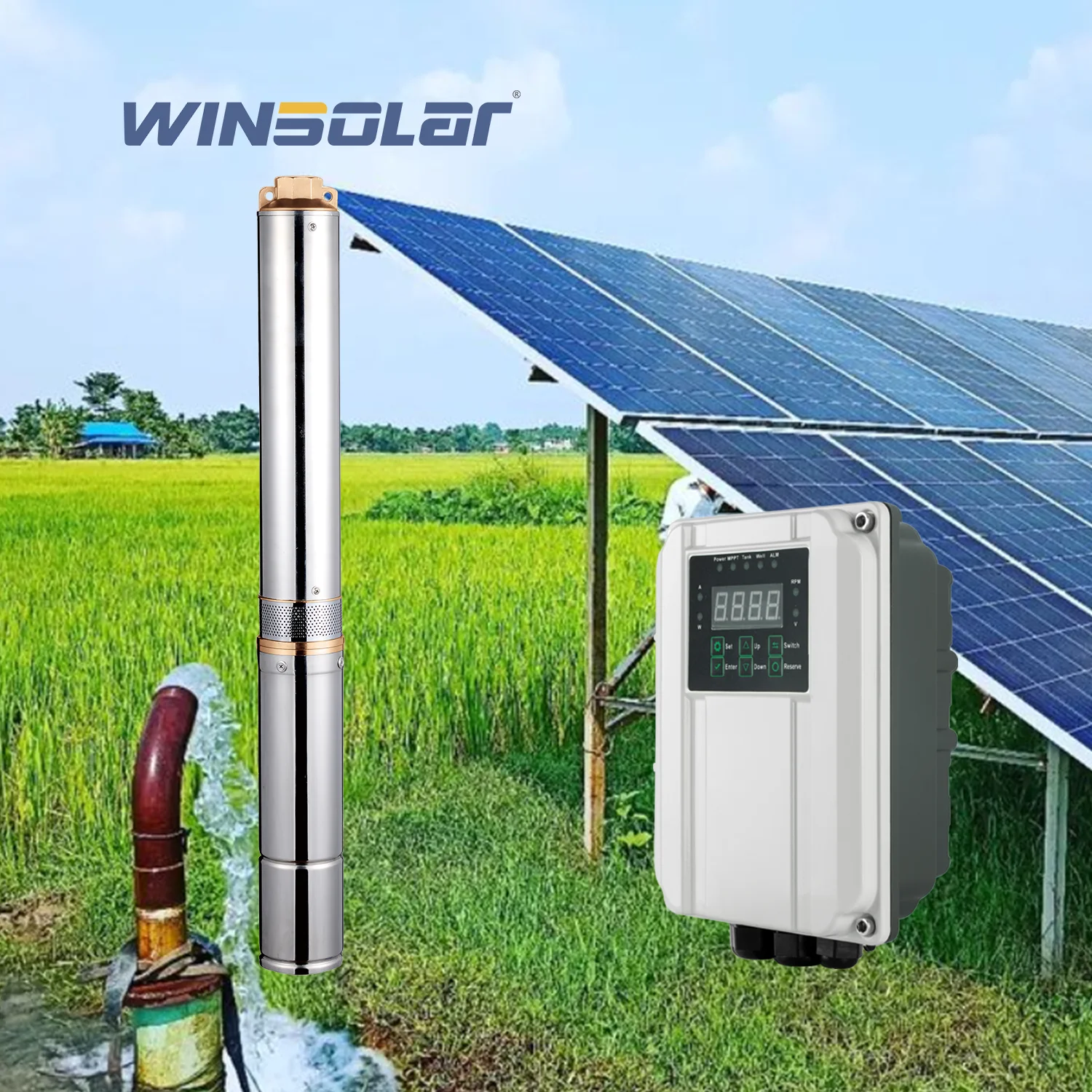 4 Inches Plastic Impeller Deep Well Submersible Solar Pump Manufacturer DC Solar Water Pump in Dubai