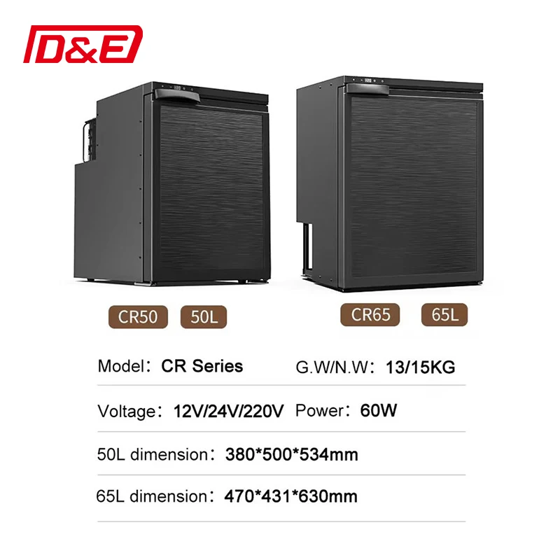 Exquisite Upright Refrigerator 65L 24V 12V RV Refrigerator for RV Truck Camper Trailer