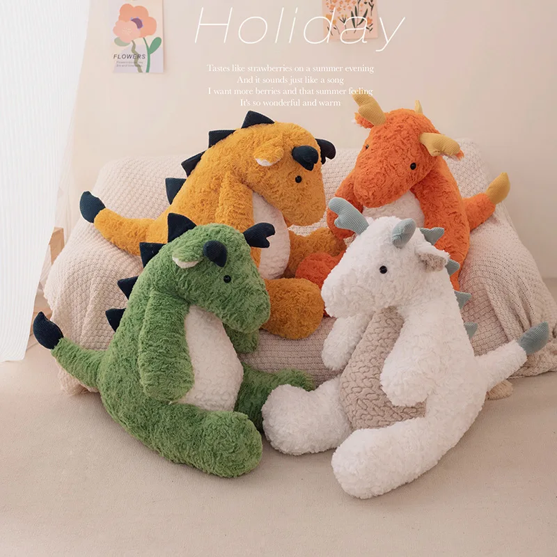 Hot cheap price kawaii dragon plush toys fluffy hair dinosaur plush pillows soothing small dolls for kids toys