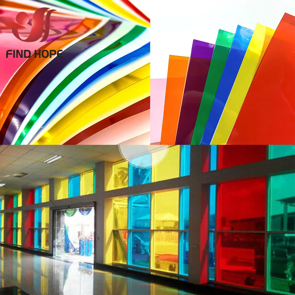 
20*120cm Transparent Colourful Window Film Stain Glass Solar Tint Self Adhesive Decor DIY Vinyl PET 