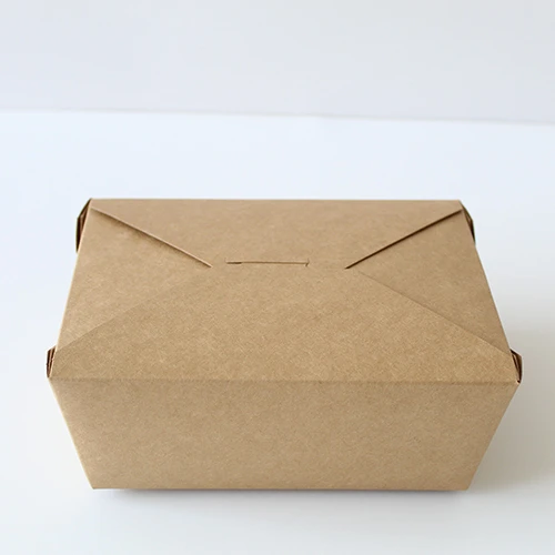 
Disposable kraft microwavable folded paper take-out container takeaway kraft lunch paper box from china source factory supplier 