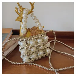 Wholesale New Fashion 2023 Handmade Tiny Tote Bag Mother of Pearl Handbags Small Jelly Ladies Purse Women Pearl Beaded Lady bags