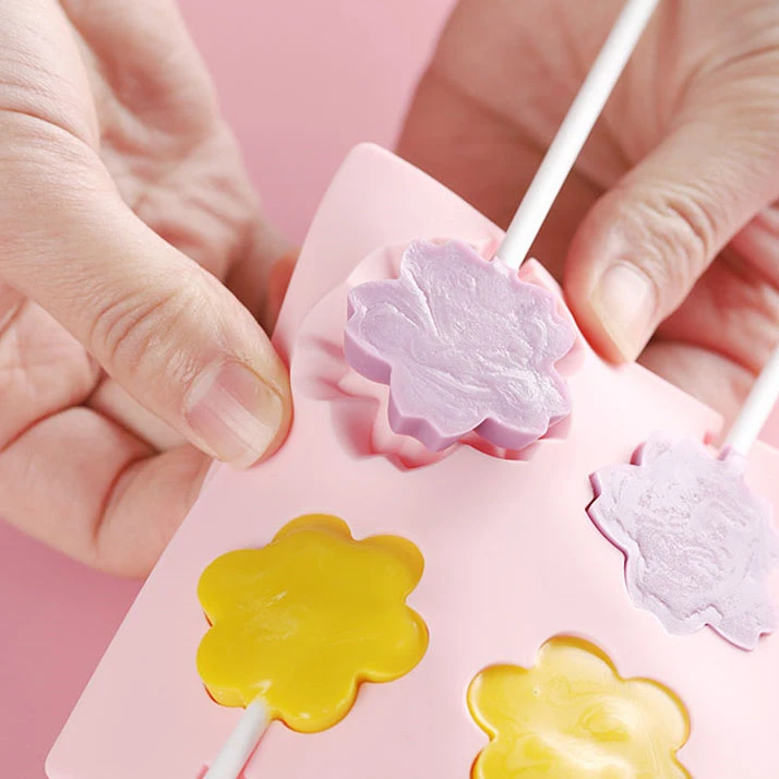 Wholesale Kitchen Items Baking Tools Dinosaur Flower Animals Shapes Hard Candy Chocolate Mould 12 Holes Silicon Lollipop Molds